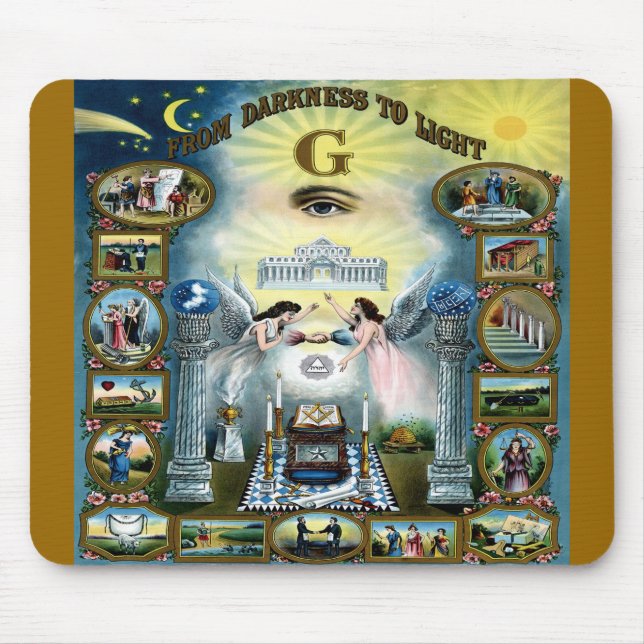 Antique Craft Freemasonry Masonic Hazen Mouse Pad (Front)