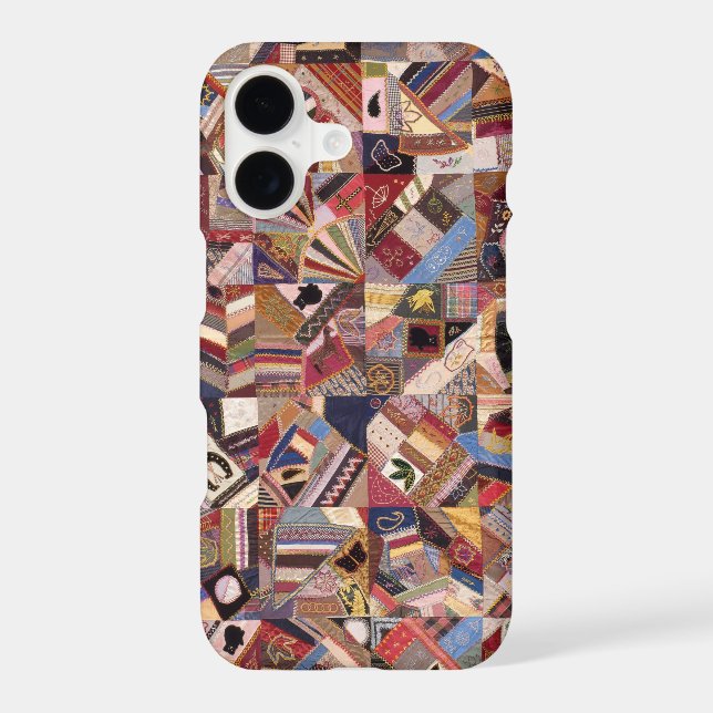 Antique Crazy Quilt Pattern - Folk Art Quilted     (Back)