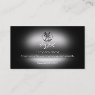 Antique Dealer, Monogram, Sitting Sphinx, Business Card