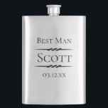 Antique Deco Personalised Hip Flask<br><div class="desc">Antique decorative accents personalised wedding party flask. Perfect gift for the Best Man and Groomsman. Customise text and font style.</div>
