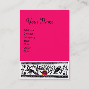 ANTIQUE DECOR, RUBY MONOGRAM ,pink red Business Card