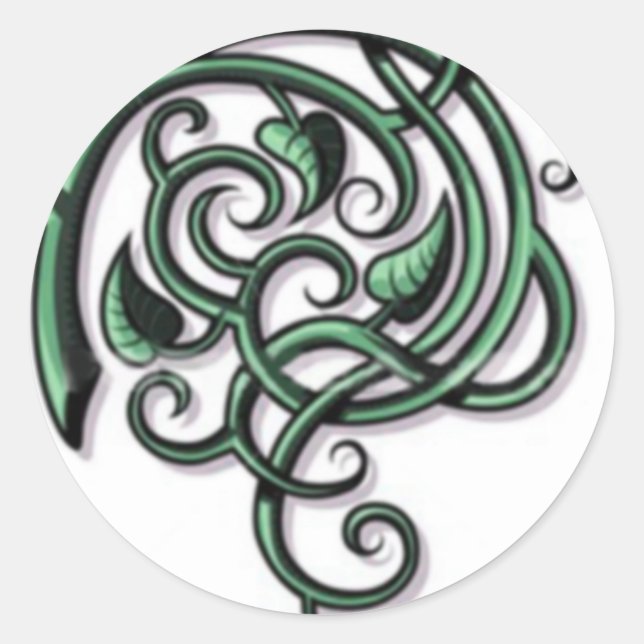 Antique Decorative Flourishes Classic Round Sticker (Front)