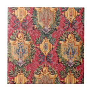 Antique Decorative French Floral Pattern Ceramic Tile