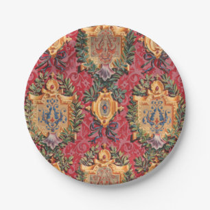 Antique Decorative French Floral Pattern Paper Plate