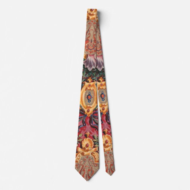Antique Decorative French Floral Pattern Tie (Front)