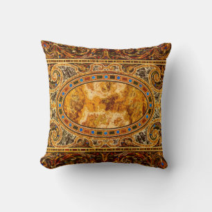 Antique Decorative Italian Gemstone Pattern Cushion