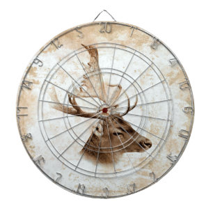 Antique Deer Print 5 Dartboard