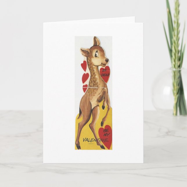 Antique Deer Valentine's Day Card (Front)