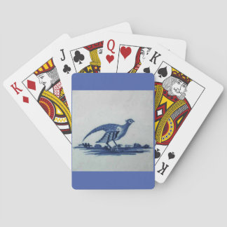 Antique Delft Blue Tile - Grouse in the Grass Playing Cards