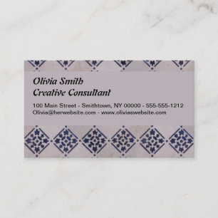 Antique Delft Blue White Pattern Dutch Tile Business Card