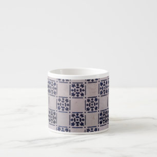 Antique Delft Blue White Pattern Dutch Tile Espresso Cup