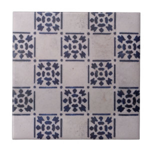 Antique Delft Tile Blue: Classic Dutch Art Pattern