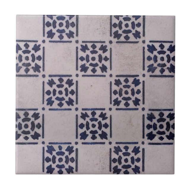 Antique Delft Tile Blue: Classic Dutch Art Pattern (Front)