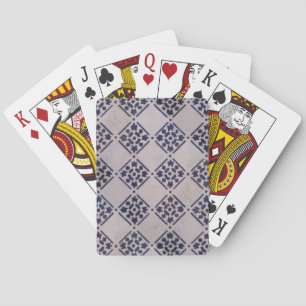 Antique Delft Tile Blue: Classic Dutch Art Pattern Playing Cards