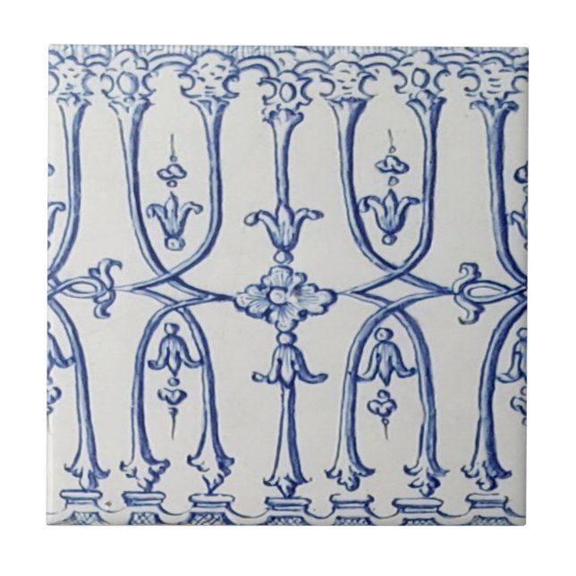 Antique Delft Tile-Decorative Grille Ceramic Tile (Front)