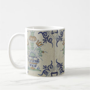 Antique Delft Tile Dutch Tulip Vase: Blue and Gold Coffee Mug
