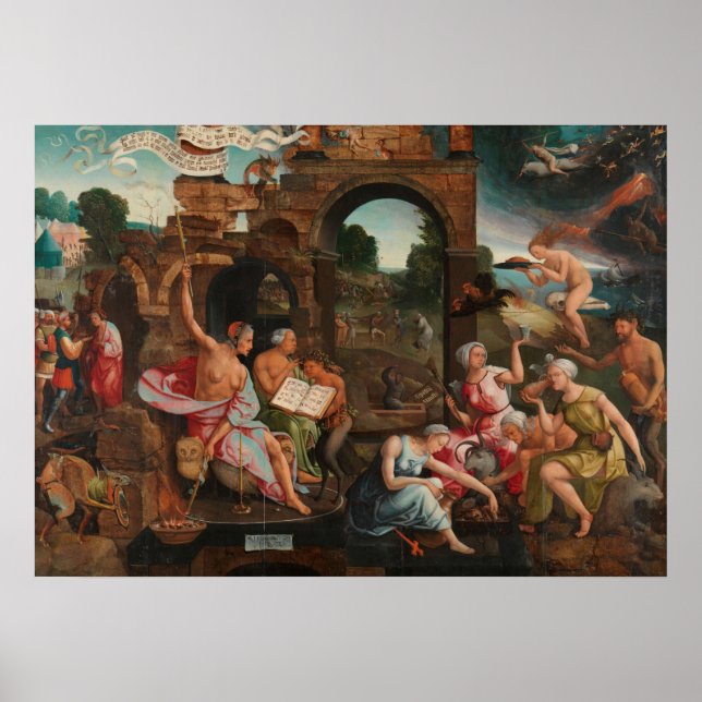 Antique Depiction of Witches Poster (Front)