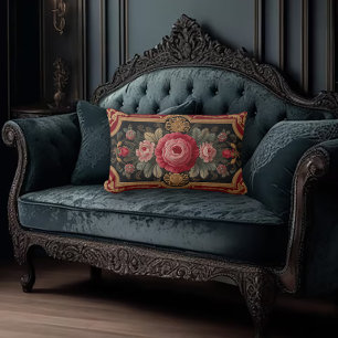 Antique Design Dark Academia Lumbar Cushion