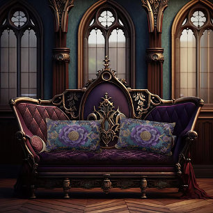 Antique Design Dark Academia Lumbar Pillow