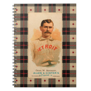 Antique Detroit Baseball Player Notebook