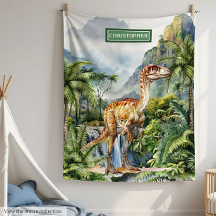 Antique Dinosaur Blanket Personalized Child Name