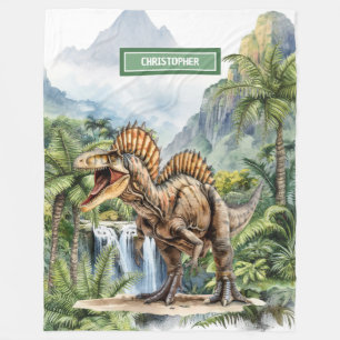Antique Dinosaur Personalized Blanket Boys Gift