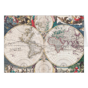 Antique Double-Hemisphere World Map