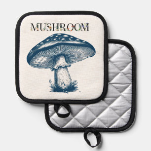 Antique drawing of mushroom  pot holder