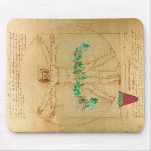 Antique Drawing with grape leaves illustration Mouse Pad