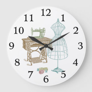 Antique Dressmaker Form Kit Vintage Sewing Desk Large Clock