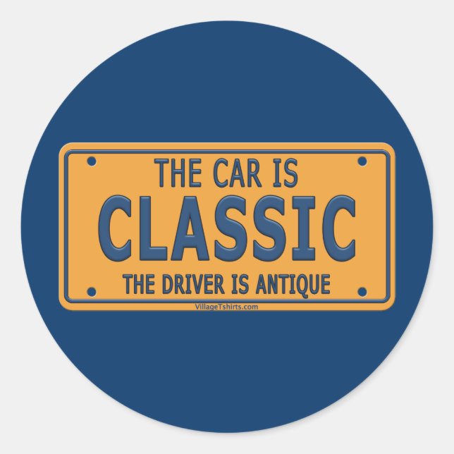 Antique Driver Classic Car Round Sticker (Front)