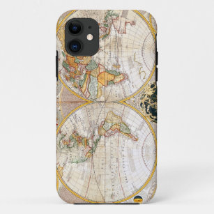 Antique Dual Hemisphere World Map Case-Mate iPhone Case