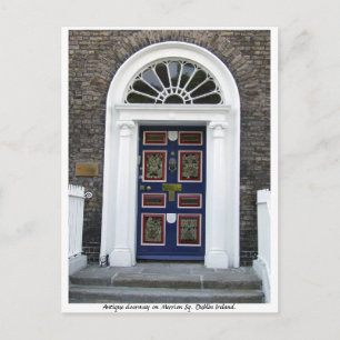Antique Dublin Doorway, Merrion Square Postcard