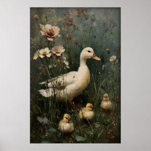 Antique Ducks Family Printable Art, Duck Poster