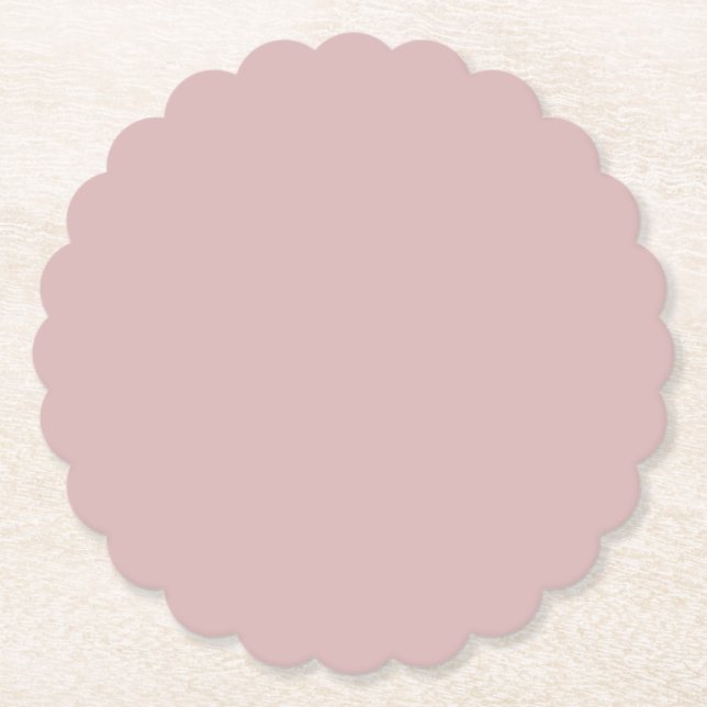 Antique Dusky Rose Pastel Paper Coaster (Front)