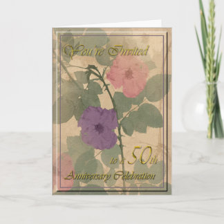 Antique Dusty Rose 50th Anniversary Card