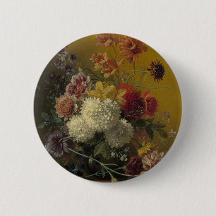 Antique Dutch Master Floral Georgius van Os 1820 6 Cm Round Badge