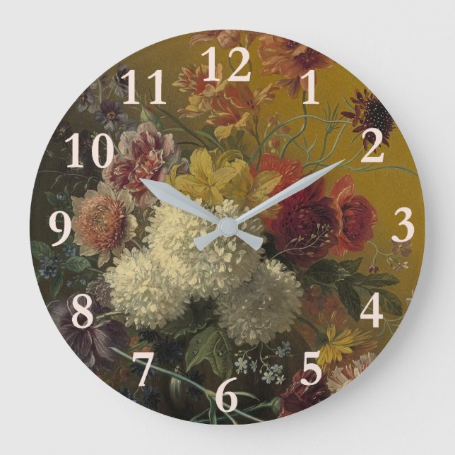 Antique Dutch Master Floral Georgius van Os 1820  Large Clock (Front)