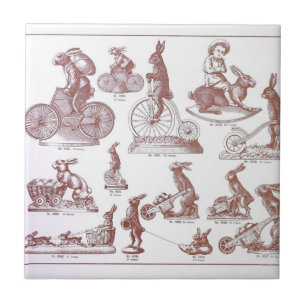 Antique Easter Chocolate Mould Catalogue Bunnies Tile