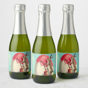ANTIQUE EASTER PICTURES SPARKLING WINE LABEL