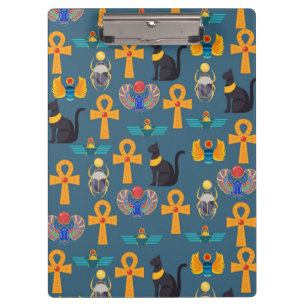 Antique Egypt Pattern, Hieroglyphics digital paper Clipboard