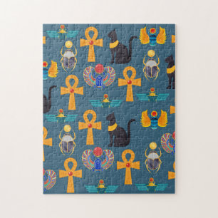Antique Egypt Pattern, Hieroglyphics digital paper Jigsaw Puzzle