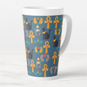 Antique Egypt Pattern, Hieroglyphics digital paper Latte Mug