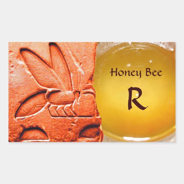ANTIQUE EGYPTIAN HONEY BEE BEEKEEPER SUPPLIES RECTANGULAR STICKER (Front)