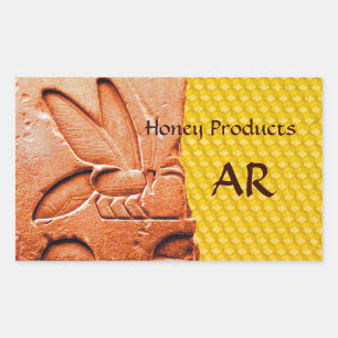 ANTIQUE EGYPTIAN HONEY BEE BEEKEEPER SUPPLIES RECTANGULAR STICKER