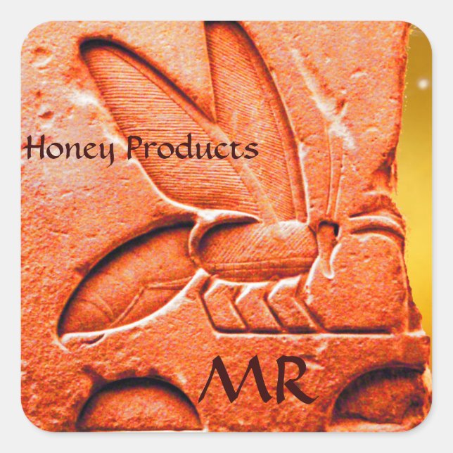 ANTIQUE EGYPTIAN HONEY BEE BEEKEEPER SUPPLIES SQUARE STICKER (Front)