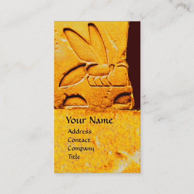 ANTIQUE EGYPTIAN HONEY BEE BEEKEEPER WAX SEAL BUSINESS CARD (Front)
