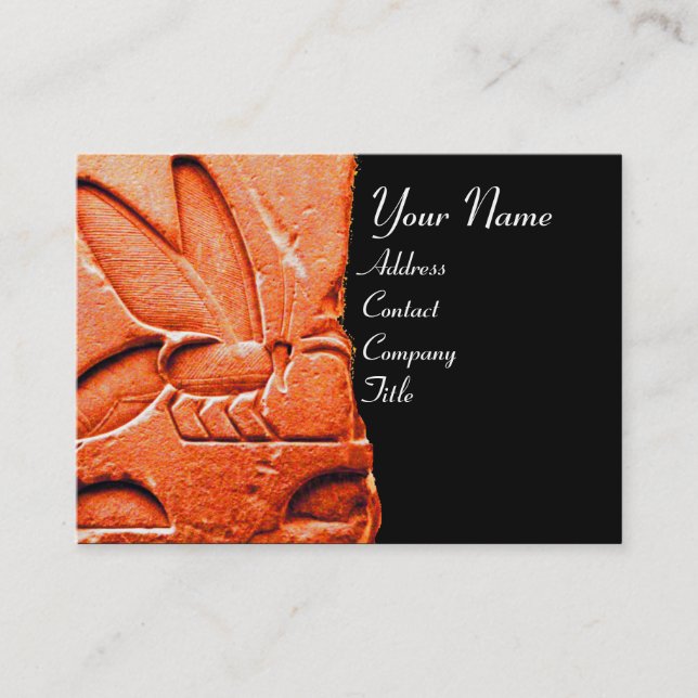 ANTIQUE EGYPTIAN HONEY BEE BEEKEEPER WAX SEAL BUSINESS CARD (Front)
