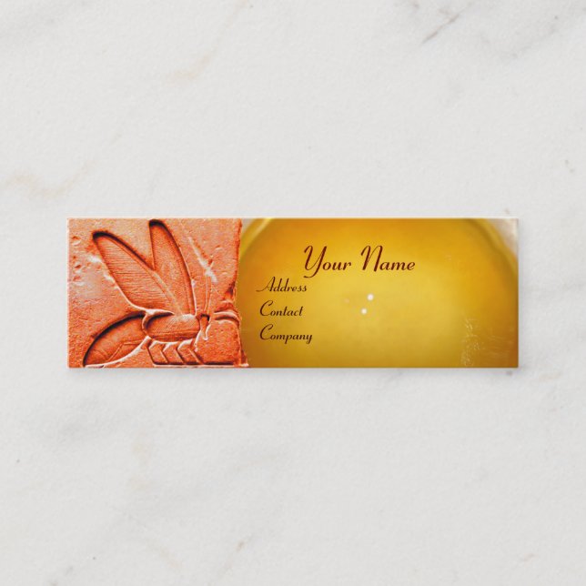 ANTIQUE EGYPTIAN HONEY BEE BEEKEEPER WAX SEAL MINI BUSINESS CARD (Front)