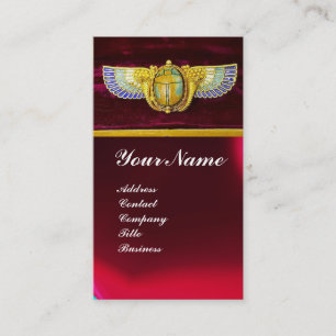 ANTIQUE EGYPTIAN WINGED SCARAB /CORNUCOPIA JEWEL BUSINESS CARD